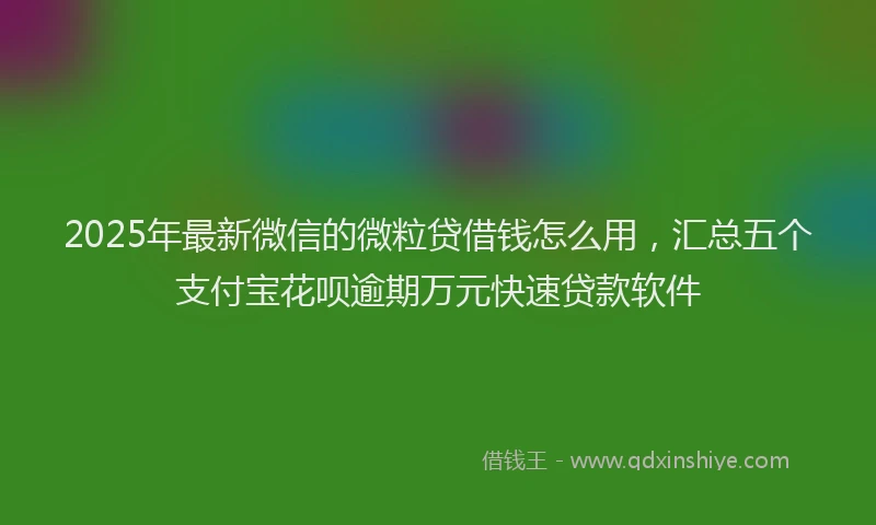 2025年最新微信的微粒贷借钱怎么用，汇总五个支付宝花呗逾期万元快速贷款软件