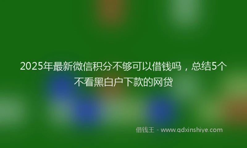 2025年最新微信积分不够可以借钱吗，总结5个不看黑白户下款的网贷