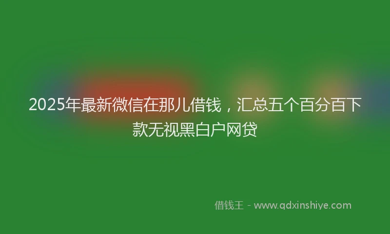 2025年最新微信在那儿借钱，汇总五个百分百下款无视黑白户网贷
