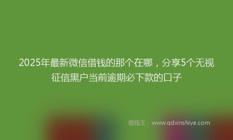 2025年最新微信借钱的那个在哪，分享5个无视征信黑户当前逾期必下款的口子