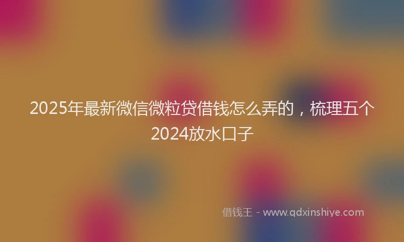 2025年最新微信微粒贷借钱怎么弄的，梳理五个2024放水口子