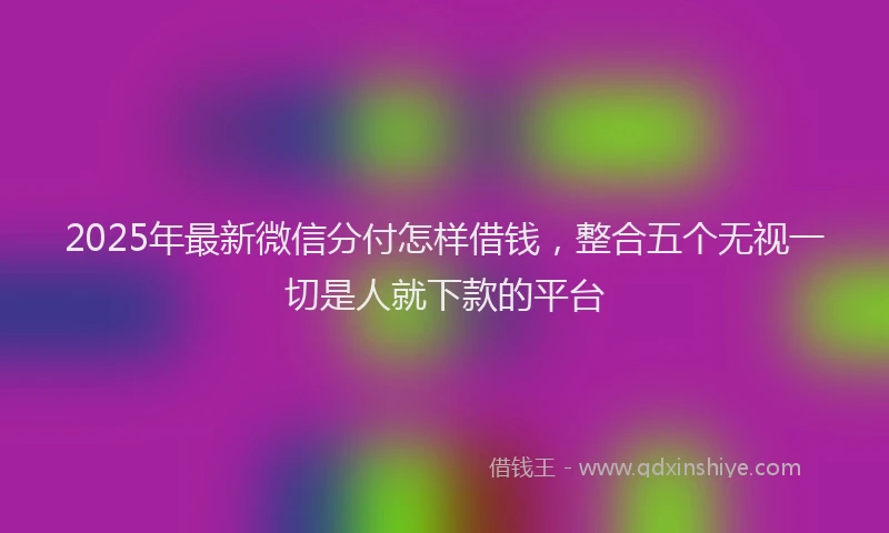 2025年最新微信分付怎样借钱，整合五个无视一切是人就下款的平台
