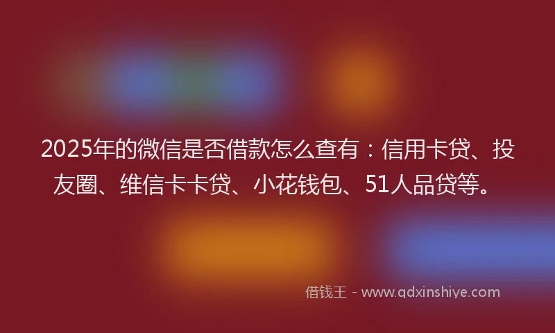 2025年的微信是否借款怎么查有：信用卡贷、投友圈、维信卡卡贷、小花钱包、51人品贷等。