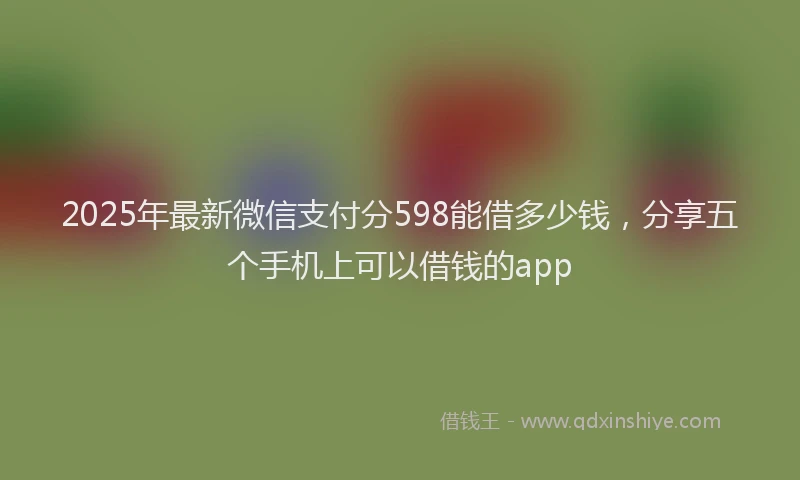 2025年最新微信支付分598能借多少钱，分享五个手机上可以借钱的app