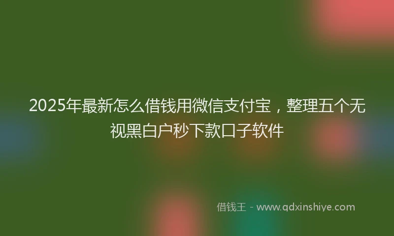 2025年最新怎么借钱用微信支付宝，整理五个无视黑白户秒下款口子软件