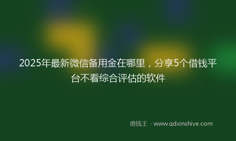 2025年最新微信备用金在哪里，分享5个借钱平台不看综合评估的软件