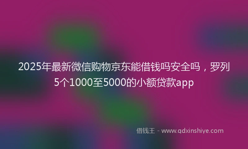 2025年最新微信购物京东能借钱吗安全吗，罗列5个1000至5000的小额贷款app