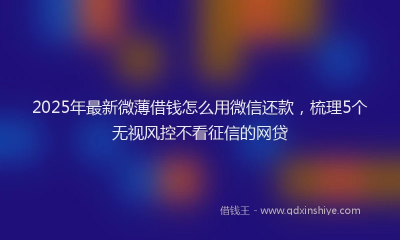 2025年最新微薄借钱怎么用微信还款，梳理5个无视风控不看征信的网贷