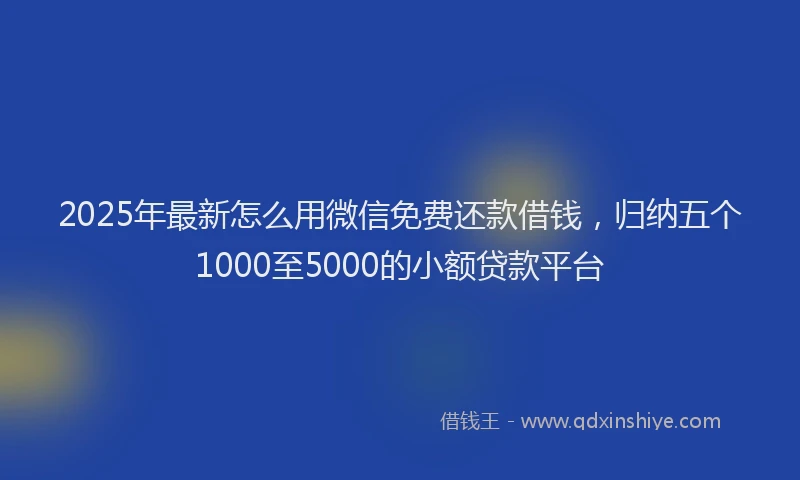 2025年最新怎么用微信免费还款借钱，归纳五个1000至5000的小额贷款平台