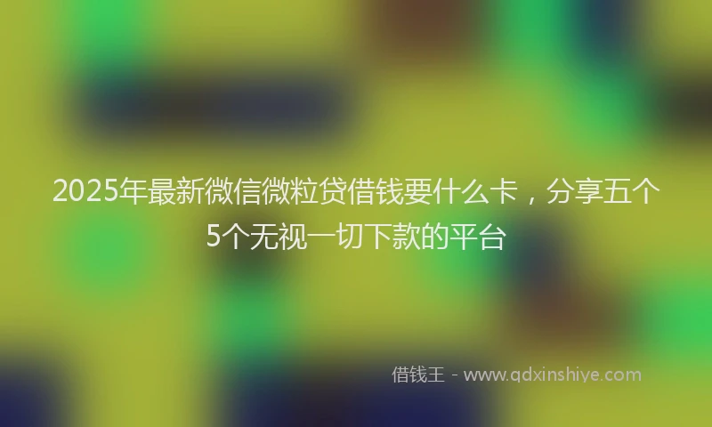 2025年最新微信微粒贷借钱要什么卡，分享五个5个无视一切下款的平台