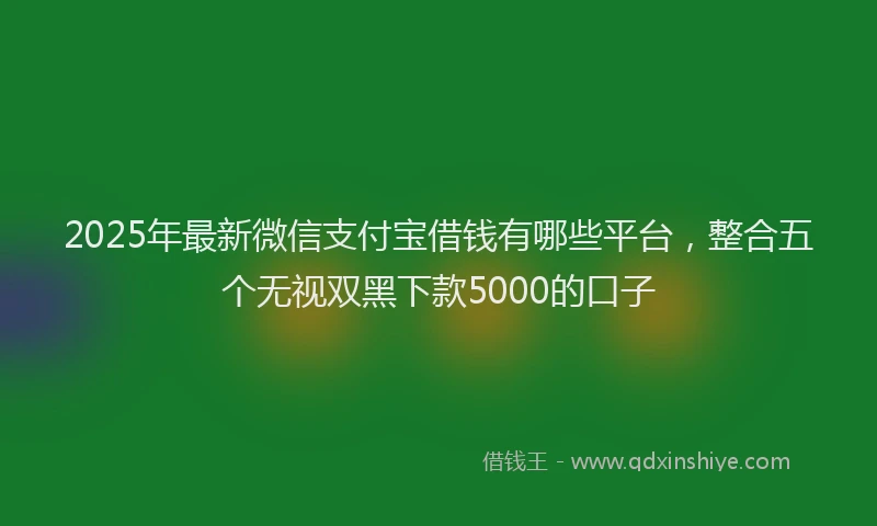 2025年最新微信支付宝借钱有哪些平台，整合五个无视双黑下款5000的口子