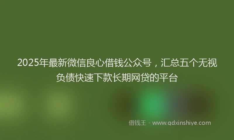 2025年最新微信良心借钱公众号，汇总五个无视负债快速下款长期网贷的平台