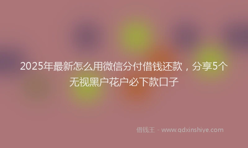 2025年最新怎么用微信分付借钱还款，分享5个无视黑户花户必下款口子