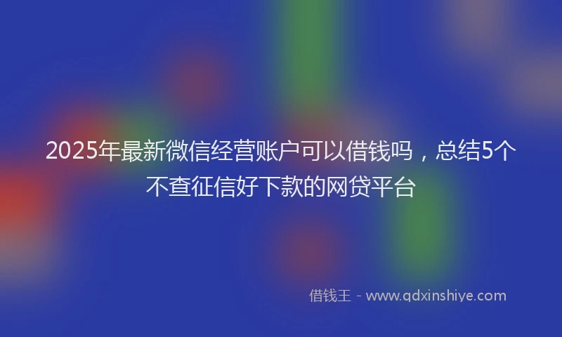 2025年最新微信经营账户可以借钱吗，总结5个不查征信好下款的网贷平台