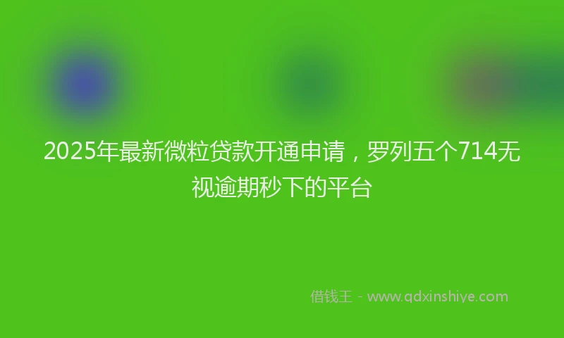 2025年最新微粒贷款开通申请，罗列五个714无视逾期秒下的平台