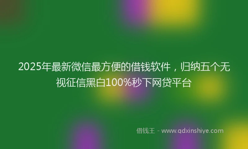 2025年最新微信最方便的借钱软件，归纳五个无视征信黑白100%秒下网贷平台