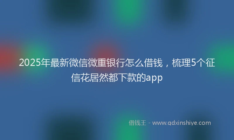 2025年最新微信微重银行怎么借钱，梳理5个征信花居然都下款的app