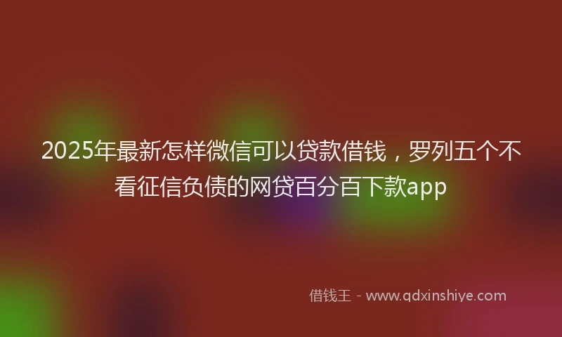 2025年最新怎样微信可以贷款借钱，罗列五个不看征信负债的网贷百分百下款app