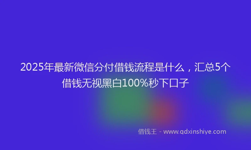 2025年最新微信分付借钱流程是什么，汇总5个借钱无视黑白100%秒下口子