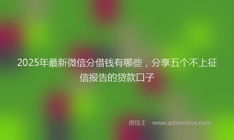 2025年最新微信分借钱有哪些，分享五个不上征信报告的贷款口子