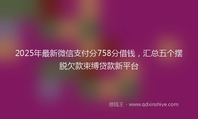 2025年最新微信支付分758分借钱，汇总五个摆脱欠款束缚贷款新平台