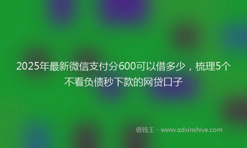 2025年最新微信支付分600可以借多少，梳理5个不看负债秒下款的网贷口子