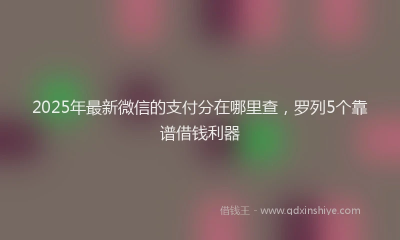 2025年最新微信的支付分在哪里查，罗列5个靠谱借钱利器