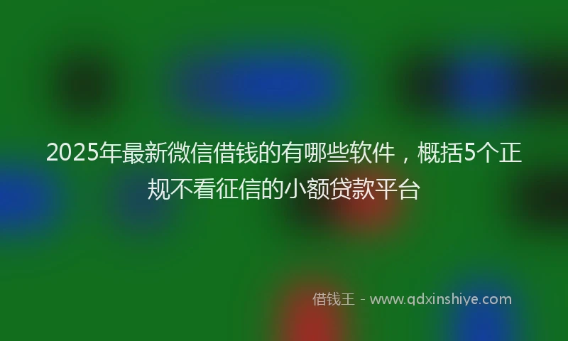 2025年最新微信借钱的有哪些软件，概括5个正规不看征信的小额贷款平台