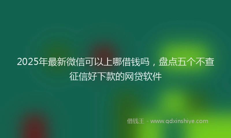 2025年最新微信可以上哪借钱吗，盘点五个不查征信好下款的网贷软件