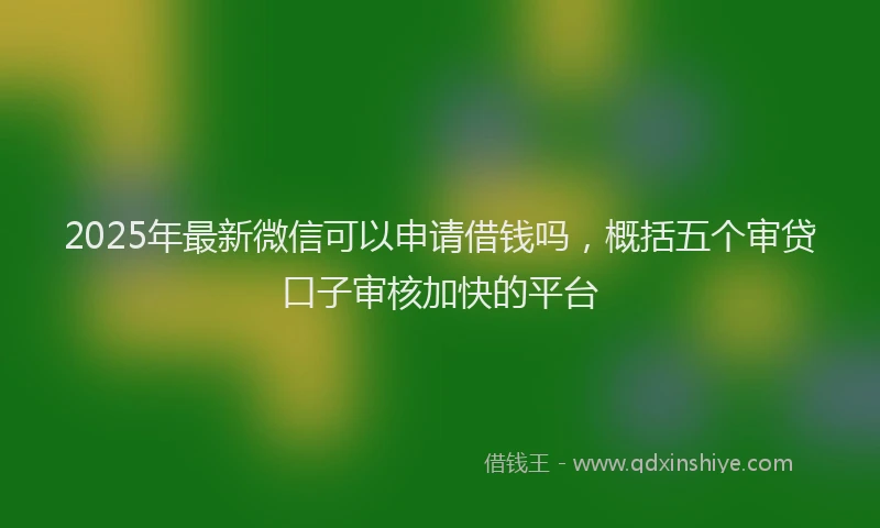 2025年最新微信可以申请借钱吗，概括五个审贷口子审核加快的平台