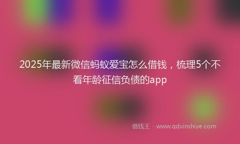 2025年最新微信蚂蚁爱宝怎么借钱，梳理5个不看年龄征信负债的app