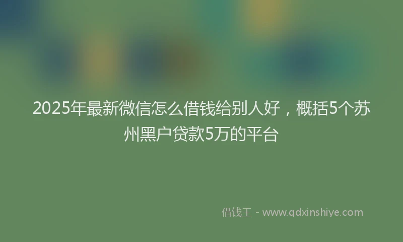 2025年最新微信怎么借钱给别人好，概括5个苏州黑户贷款5万的平台