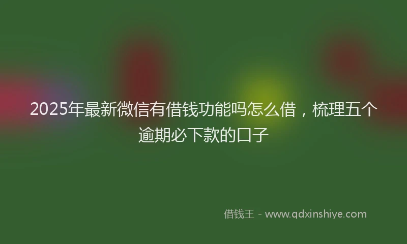 2025年最新微信有借钱功能吗怎么借，梳理五个逾期必下款的口子