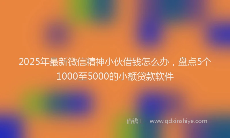 2025年最新微信精神小伙借钱怎么办，盘点5个1000至5000的小额贷款软件