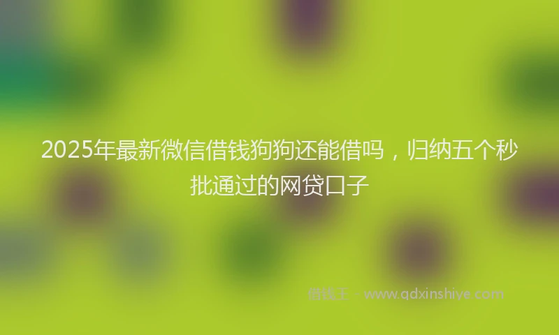 2025年最新微信借钱狗狗还能借吗，归纳五个秒批通过的网贷口子