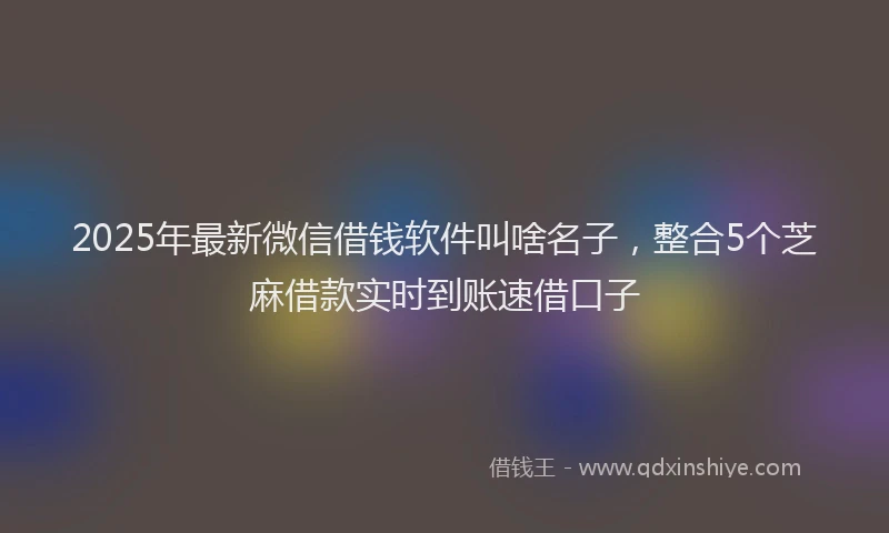 2025年最新微信借钱软件叫啥名子，整合5个芝麻借款实时到账速借口子