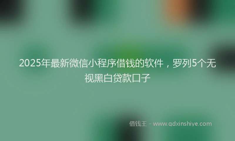 2025年最新微信小程序借钱的软件，罗列5个无视黑白贷款口子