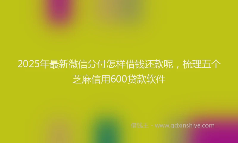 2025年最新微信分付怎样借钱还款呢，梳理五个芝麻信用600贷款软件