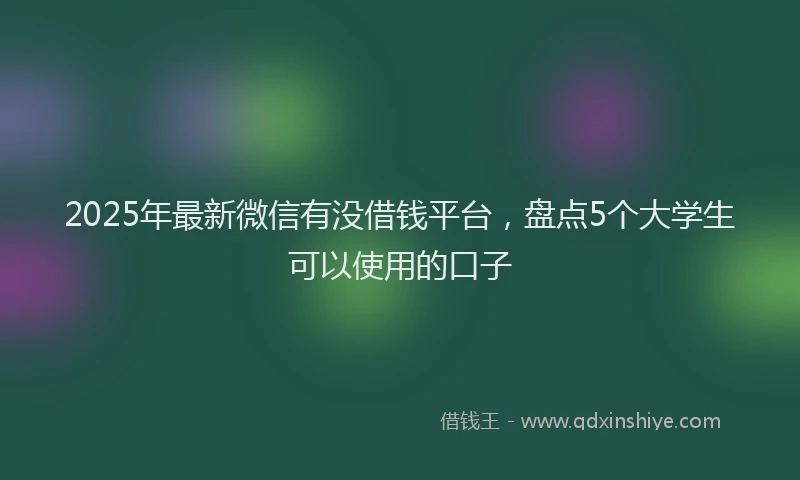 2025年最新微信有没借钱平台，盘点5个大学生可以使用的口子