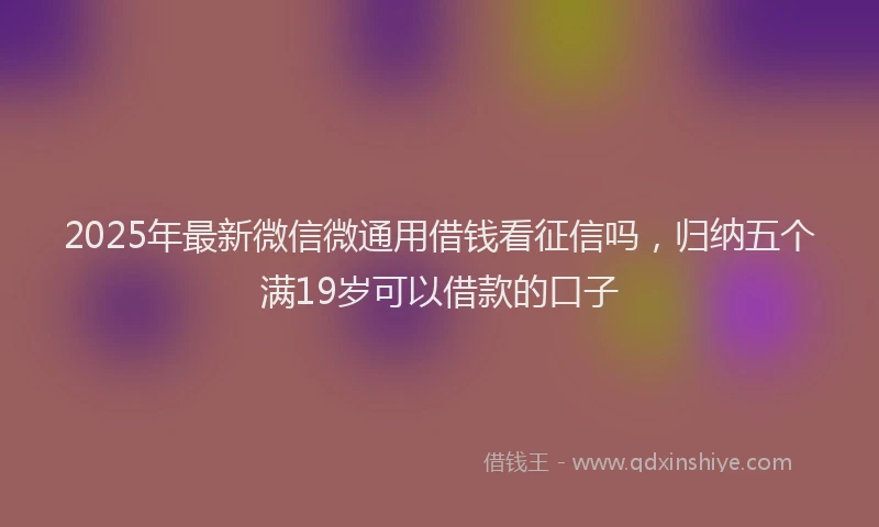2025年最新微信微通用借钱看征信吗，归纳五个满19岁可以借款的口子