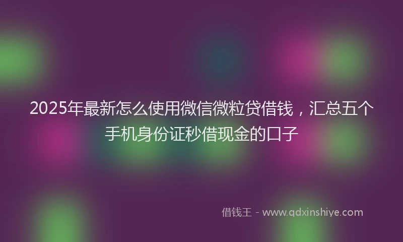 2025年最新怎么使用微信微粒贷借钱，汇总五个手机身份证秒借现金的口子
