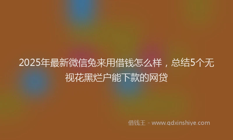 2025年最新微信兔来用借钱怎么样，总结5个无视花黑烂户能下款的网贷