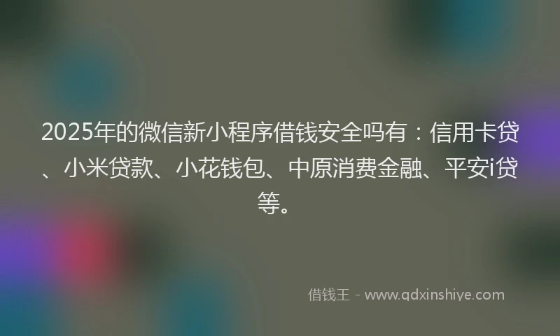 2025年的微信新小程序借钱安全吗有：信用卡贷、小米贷款、小花钱包、中原消费金融、平安i贷等。