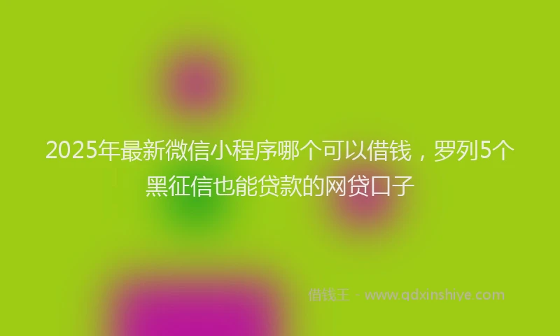 2025年最新微信小程序哪个可以借钱，罗列5个黑征信也能贷款的网贷口子
