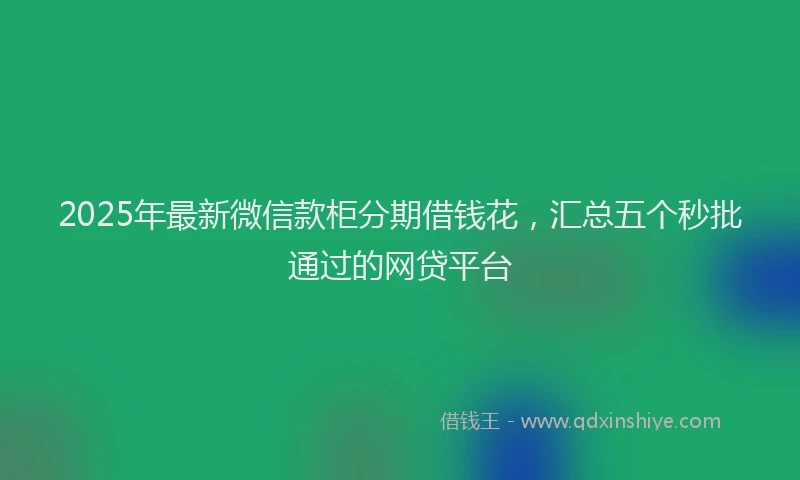 2025年最新微信款柜分期借钱花，汇总五个秒批通过的网贷平台