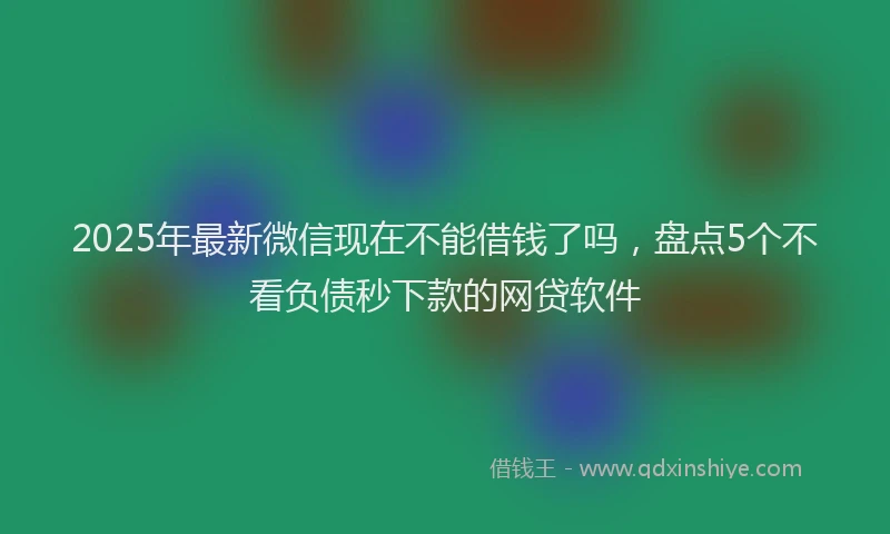 2025年最新微信现在不能借钱了吗，盘点5个不看负债秒下款的网贷软件