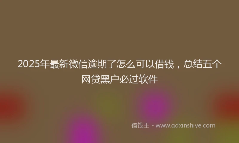2025年最新微信逾期了怎么可以借钱，总结五个网贷黑户必过软件