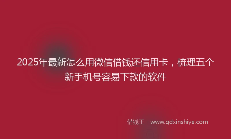 2025年最新怎么用微信借钱还信用卡，梳理五个新手机号容易下款的软件