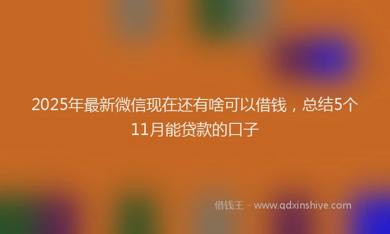 2025年最新微信现在还有啥可以借钱，总结5个11月能贷款的口子