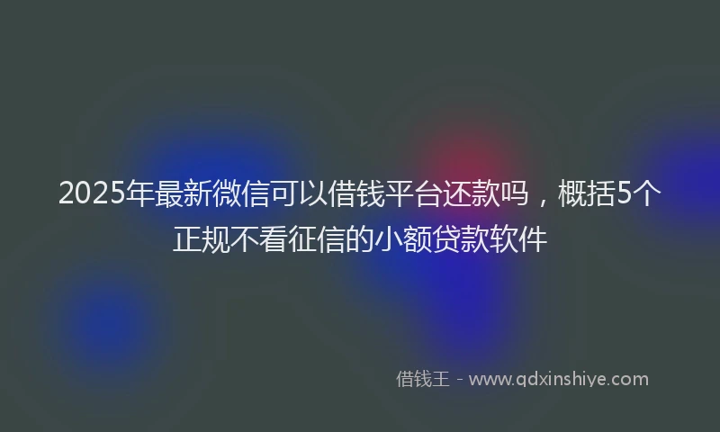 2025年最新微信可以借钱平台还款吗，概括5个正规不看征信的小额贷款软件